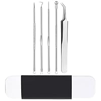 Blackhead Remover Tools,Professional Stainless Pimples Comedone Extractor, Acne Removal Kit for Blemish, Whitehead Popping, 5 Pcs Zit Removing for Nose Face Tools with a Box.