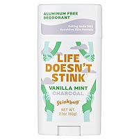 Natural Organic Deodorant Stick with Vanilla and Mint, Coconut Oil and Activated Charcoal, Aluminum Free Deodorant by Stinkbug Naturals, Vanilla Mint 2-Pack