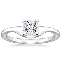 JEWELERYIUM 1 CT Princess Cut Colorless Moissanite Engagement Ring, Wedding/Bridal Ring Set, Halo Style, Solid Sterling Silver, Anniversary Bridal Jewelry, Gorgeous Birthday Gift for Her