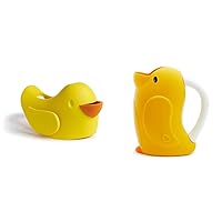 Munchkin® Beak™ Bath Spout Cover Safety Guard with Built-in Bubble Bath Dispenser, Yellow & Duckling™ Shampoo Bath Rinser, Yellow