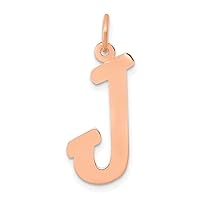 14k Rose Gold Small Script Letter J Initial Charm Pendant Necklace Jewelry Gifts for Women