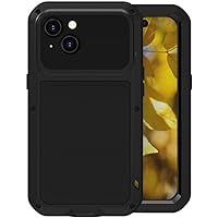 TEETSY- Metal Case for iPhone 15 Pro Max/15 Pro/15 Plus/15, Military Grade Shockproof Case Full Coverage Screen Camera Protection Cover,(Black,15 Pro Max)