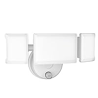 Olafus 60W Flood Lights Dusk to Dawn Outdoor Lighting, IP65 Waterproof LED Security Light with Photocell, 6000LM Dusk Dawn Outside Light, 6500K White Exterior Floodlight for Yard Garden Porch White