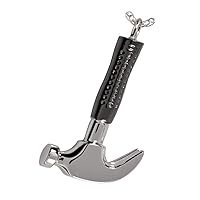 Hammer Pendant Necklace Stainless Steel Memorial Jewelry Gray Pendant-Black