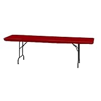 Creative Converting Plastic Stay Put Banquet Table Cover, 30 by 96-Inch, Regal Red