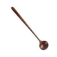 Small Spoons Natural wooden long-handled round spoon, used for soup mixing and blender