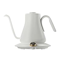Cocinare Electric Gooseneck Kettle with Temperature Control, Pour Over Coffee & Tea, 1200W for 180-sec Quick Boil Time, Stainless Steel Kettle Water Boiler, 30oz/0.9L (White)