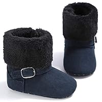 Winter Lovely Warm Fleece Style Boots Round Toe Ankle Flat with Buckle