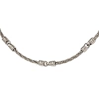 Edward Mirell Titanium Wire Fancy Lobster Closure Brushed Cable and Polished Link Necklace Jewelry Gifts for Women - Length Options: 22.5 25