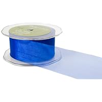 May Arts 1-Inch Wide Ribbon, Royal Blue Sheer