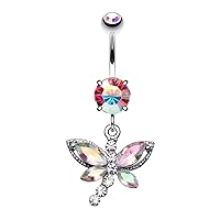 WildKlass Dragonfly Glam Wings Belly Button Ring