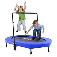 ANCHEER Foldable Trampoline, Mini Rebounder Trampoline with Adjustable Handle, Exercise Trampoline for Indoor/Garden/Workout Cardio, Parent-Child Twins Trampoline Max Load 220lbs
