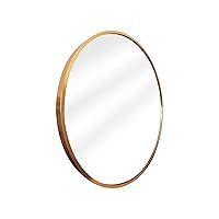 Wall Mirrors 20-Inch Round Circle Gold Wall-Mounted Mirror with Metal Frame for Bathroom Bedroom Entrances