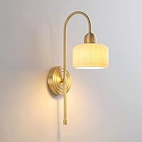 Ceramics Wall Lamp Modern Long Rod Wall Mounted Light Copper Finish Wall Sconce for Living Room Bathroom Bedroom Hallway Stairway Wall Sconce Lighting