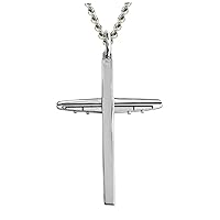 Shields of Strength Men's Stainless Steel Airplane Cross Necklace- Isaiah 40:31