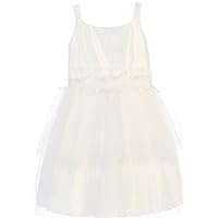 Flower Girl Dress Two Tier Tulle with Reserse Peplum Dress for Any Special Occasion Event