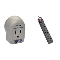 Tripp Lite Surge Protector Power Strip Bundle (1 Outlet & 6 Outlets) with Insurance