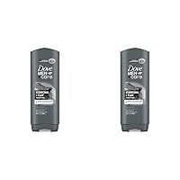 DOVE MEN + CARE Elements Body Wash Charcoal + Clay, Effectively Washes Away Bacteria While Nourishing Your Skin, Gray, 18 Fl Oz (Pack of 2)