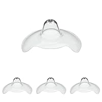 Medela Contact Nipple Shield, 24mm Medium, Nippleshield for Breastfeeding with Latch Difficulties or Flat or Inverted Nipples, Made Without BPA (Pack of 4)