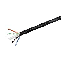 Monoprice Cat6 CMP Bulk Cable - UL, UTP, Solid, 550Mhz, Reelex II Pull Box, No Logo, 23AWG, 1000 Feet, Black