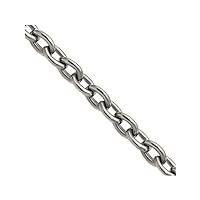 Chisel Titanium Solid Polished 3.5mm Cable Chain Jewelry for Women - Length Options: 18 20 22 24