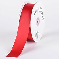 Christmas Gift Wrapping Ribbon (Single-Faced Satin, 7/8-inch x 100-yard, Red)