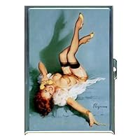 Redhead Pin Up Girl Telephone Double-Sided Cigarette Case, ID Holder, Wallet with RFID Theft Protection