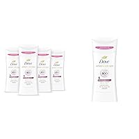 Dove Advanced Care Clear Finish Antiperspirant Deodorant Stick 4 Count Bundle with Pro-Ceramide Technology and 72-Hour Odor Control
