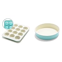GreenLife Bakeware Healthy Ceramic Nonstick, 12 Cup Muffin and Cupcake Baking Pan, PFAS-Free & Bakeware 9
