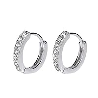 Sterling 925 Silver Earrings Natural Crystal Small Flower Hoop Earrings For Women Birthday Fashion Jewelry Gift Useful and Nice