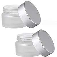 2 Pcs 15 ml Frosted Glass Cream Bottle - Cosmetic Empty Jar That Can be Filled with Cream Cream Body Cream Makeup Powder Eyeshadow Container