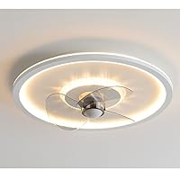 Chandelieres Intelligent Remote Control Home Bedroom Fan Ceiling Light New Simple and Warm Ultra-Thin Ceiling Light with Fans Home with Fan Chandelier Interesting Life/White