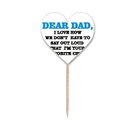 Dear Dad Letter Festival Quote Toothpick Flags Heart Lable Cupcake Picks