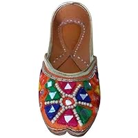 Women Shoes Indian Handmade Mojaries Leather Designer Punjabi Jutties Flip Flops