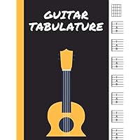 Guitar tabulature: Blank guitar tab notebook | Standard wirebound manuscript paper | Large print pages