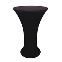 JISEN Cocktail Spandex Fitted Stretchable Elastic Tablecloth 24x43 Inch Black