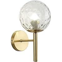Wall Mount Light, Modern Cystal Glass Globe Gold Wall Sconce Lamp, Decor Indoor Wall Lighting Fixture for Bedroom Living Room Stairs Bathroom Mirror Lámpara De Pared