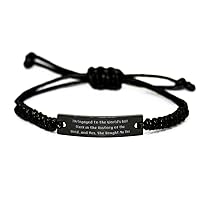 Unique Fiance Black Rope Bracelet, I'm Engaged to The World's Best Clerk in The History of The World, Present for, Reusable from
