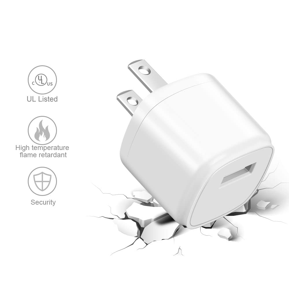USB Wall Charger Plug,ZLONXUN 2-Pack 5V Charger Block Cube Compatible with iPhone,iPod,Watch,Headset(2 Pack)