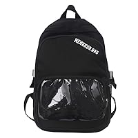 Kawaii Backpack for Women Men, Cute Ita Bag Daypack Bookbag Itabag Shoulder Bags Daily Use Hiking Travel Backpack (black)