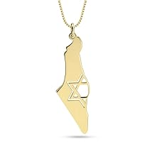 14K Gold Plated Israel Map Flag Star Of David Bring Them Home Now Necklace Israel Jewelry Women Men Unisex Chain necklace Support Israel I Stand with Israel