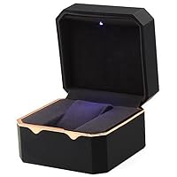 Watch Box with Octagonal Gold Edge with Light, Paint Watch Storage Box