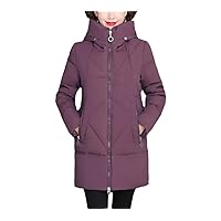 Women Hooded Thick Down Jacket Female Middle Aged Mother Cotton Winter Coat Grandmother Wear Long Parka