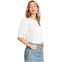 Jessica-Stuff Casual Regular Sleeves Solid Women White Top (897)