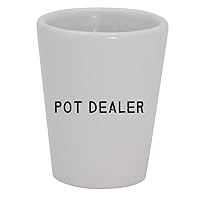 Pot Dealer - 1.5oz Ceramic White Shot Glass