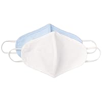 Kids 2-Layer Reusable Face Cover (Pack of 2), Blue/White