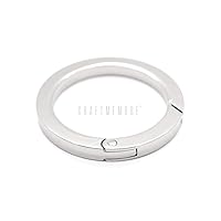 CRAFTMEMORE Metal O Ring Spring Opening Purse Making Snap Angle-Edge O-Rings Clip Key Ring Holder 2pcs SCOF (1 1/4 Inch, Silver)