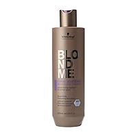 BlondMe Cool Blondes Neutralizing Shampoo – Moisturizing Hair Cleanser with Purple Toning Pigments Neutralizes Yellow Tones and Brassiness in All Blonde Types