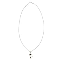 NOVICA Handmade Cultured Freshwater Pearl Pendant Necklace Taxco Jewelry .925 Sterling Silver White Mexico Birthstone 'Lunar Shadow'