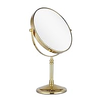 Makeup Mirror 10x Magnification Vanity Mirror Tabletop Two-Sided Swivel Gold Finish